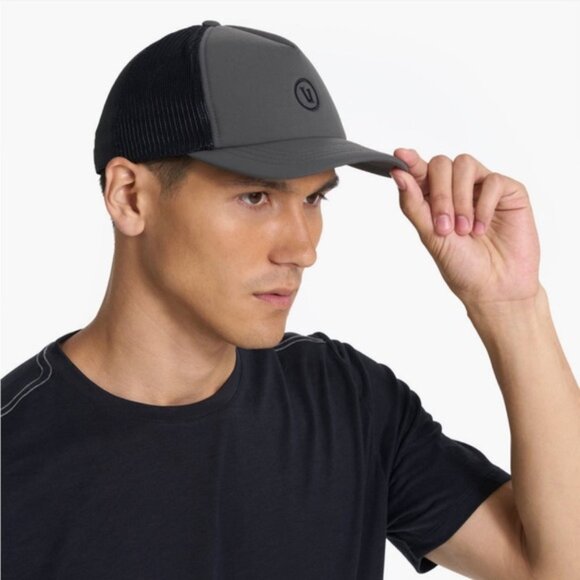 NEW Vuori Inspired Foam Trucker Hat Vintage Charcoal Unisex Athleisure Snapback - Picture 2 of 15